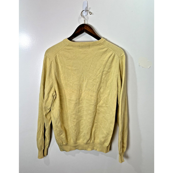 Brooks Brothers Supima Cotton Men’s Sweater Size L Butter Yellow Business Preppy - Picture 2 of 7